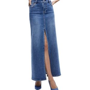 Alice + Olivia Rye High Waist Denim Maxi Skirt